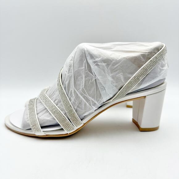 Naturalizer Women Vanessa Heel US 8 NARROW White Satin Fabric Rhinestone NIB - Picture 9 of 13